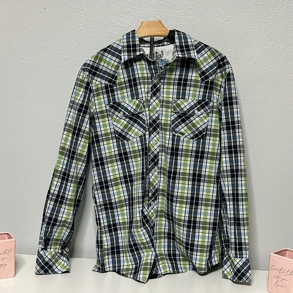 Bullhead Western Style shirt size large pearl snap